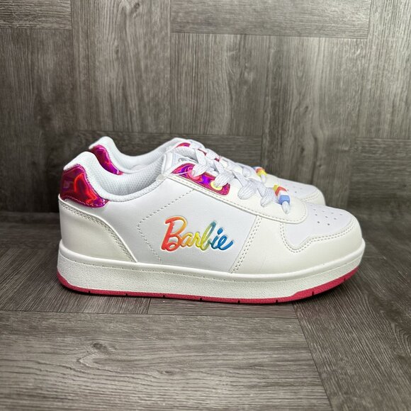 Barbie Kid size 3 White Multicolored Shoes - Picture 1 of 8